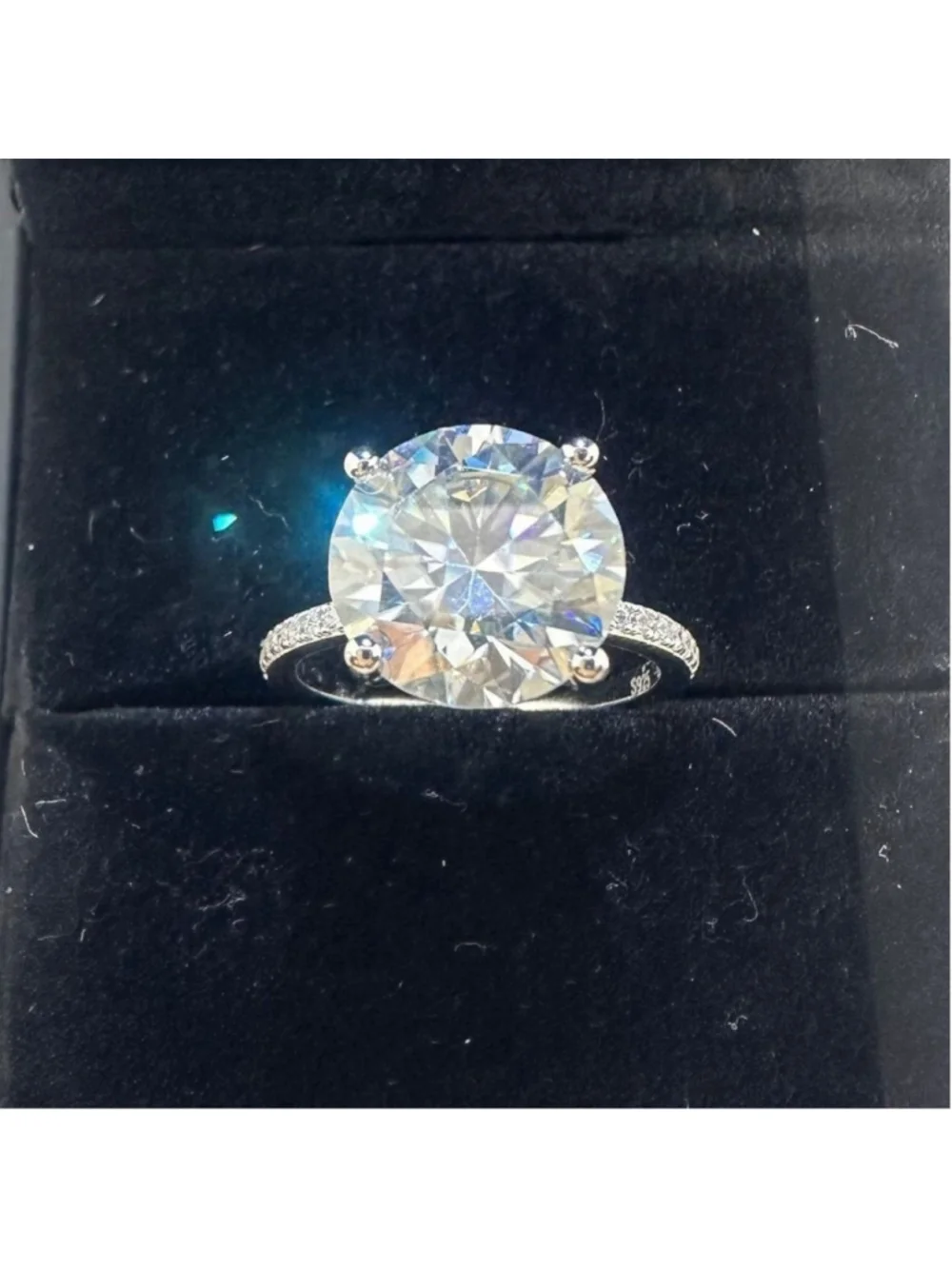 Moissanite Diamond Ring 5 Ct Engagement Wedding Round Cut Solitaire GRA